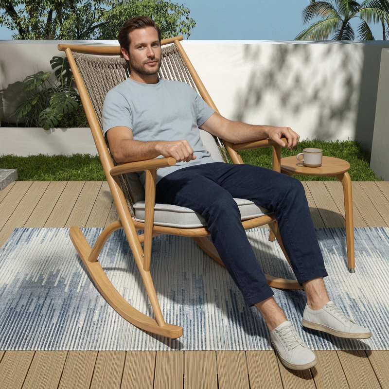Outdoor Rocker Chair with Cushions