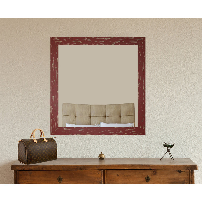 Miroir de salle de bain Hensel, Rouge brique, 21 po x 21 po
