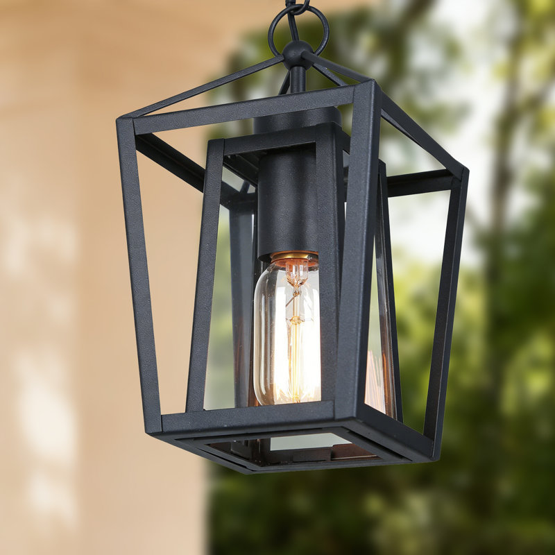 Lanterne suspendue d'extérieur 1 lumière H 10 "noire