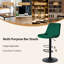 Apoch Waffle Velvet Height Adjustable Bar Stool 360 Swivel with Footrest-2010243416