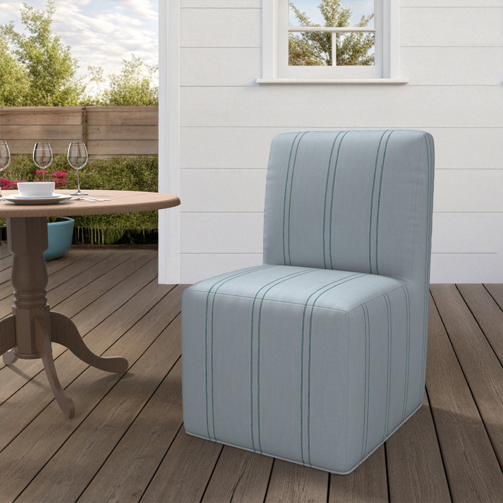 Eliana Sunbrella® Patio Side Chair, Sunbrella Wayward Sky