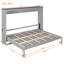 Grand lit escamotable mural et USB, gris-1061639369