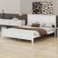 Lit en bois rétro Mid-Century avec tête de lit et lattes-1749380763