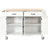 Solid Wood Top Kitchen Island Cart In White, 4 Door Cabinet With Space Shelves, 2 Drawers, Spice & Towel Rack, Locking Wheels Adjustable-120266012-120266011