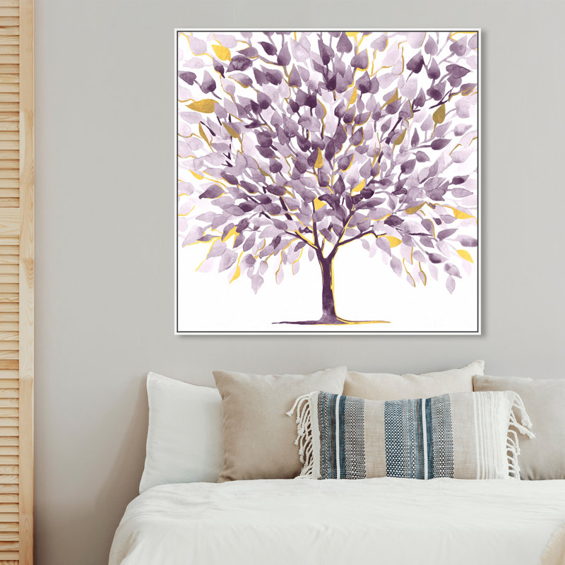 Amethyst Tree Botanicals - impression, H 16 po x l 16 po, Cadre flottant blanc