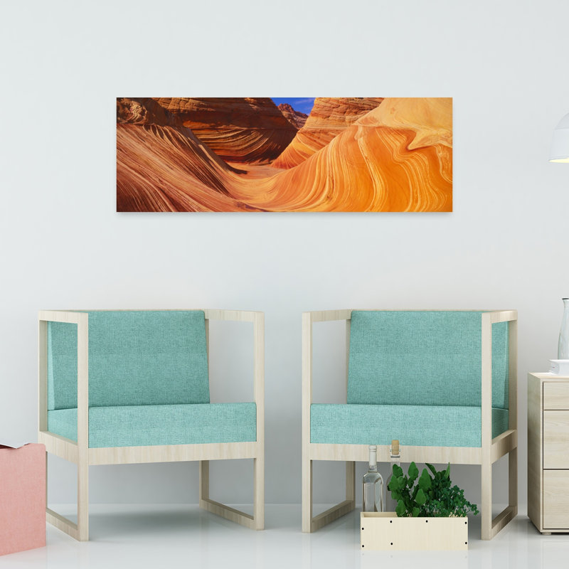 La vague, formation de grès, Kenab, Utah, paysage contemporain abstrait, art mural, H 48 po x l 16 po