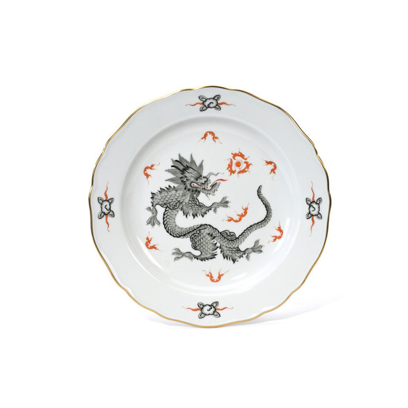 Ming Dragon 8.5" Salad Plate, Black