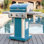 Barbecue au gaz propane à 3 brûleurs Kenmore avec tables d'appoint pliables pour barbecue en plein air