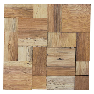 Carreau de mosaïque murale en bois de chevron l 11 7/8 po x H 11 7/8 po x P 1/2 po
