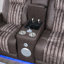 Brown With Power Recline, , Speaker And Led - Modern Design, Square Arms, Medium Firm Seat, Upholstery Recline Function, Wood Filler