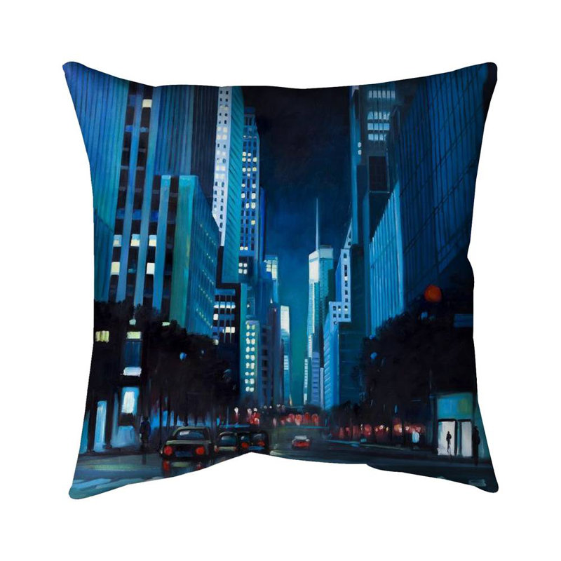 Evening in manhattan, new-york - 26"x26" Throw pillow cover - Poly twill - Print on demand