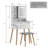 Vanity Desk Set With Square Mirror And Light, Small Vanity Table With Drawers