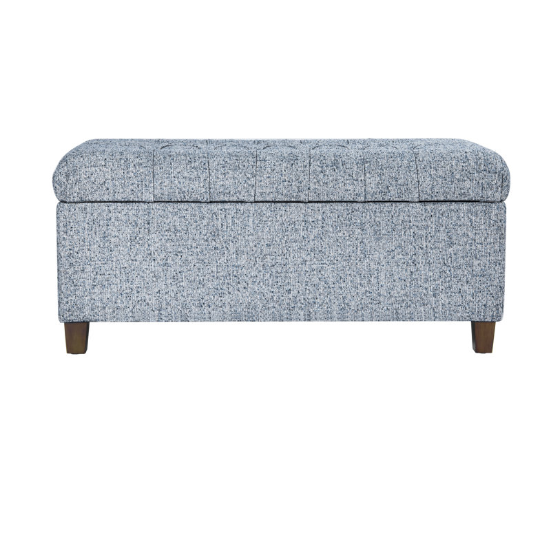 Banc de rangement rembourré Allessandra, Blue Grey Woven