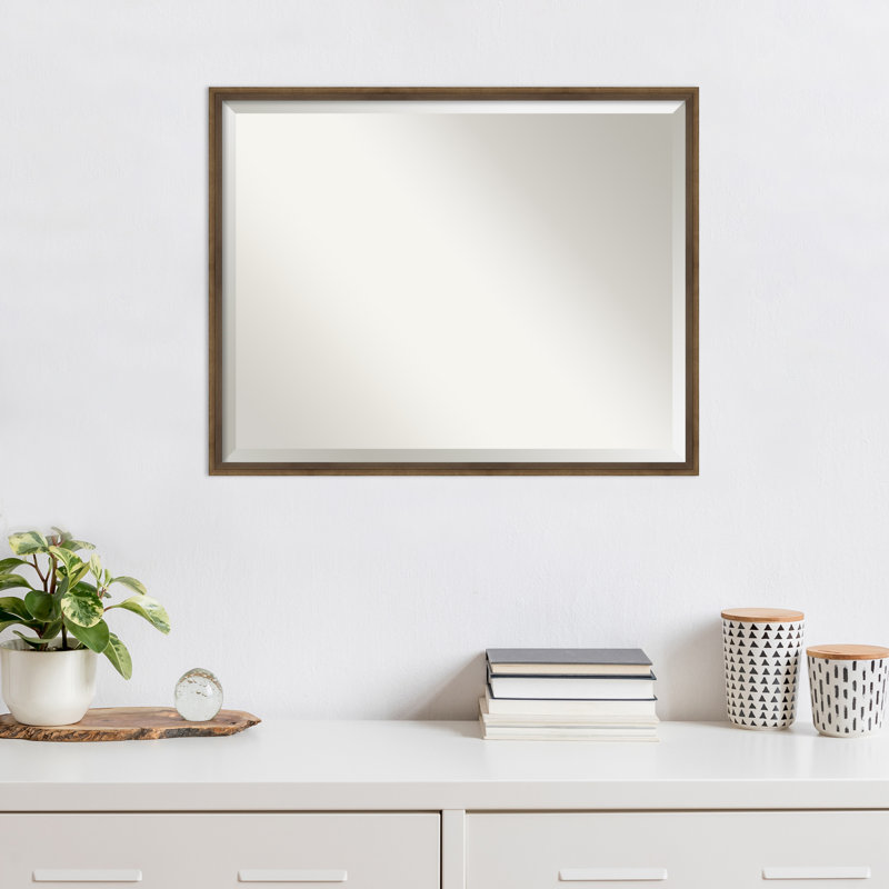 Mettawa Flat Wall Mirror, 29" x 23", Bronze