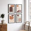 "Arches pastel brunes et demi-cercles, formes abstraites, illustrations, décor moderne", 4 pièces-101520289-101520287