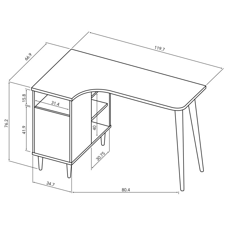 Brianne Nook L-Shape Secretary Desks, Black