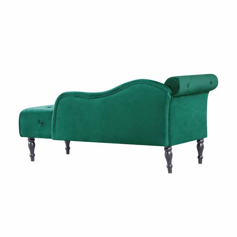 Chaise longue boutons capitonnés, Vert