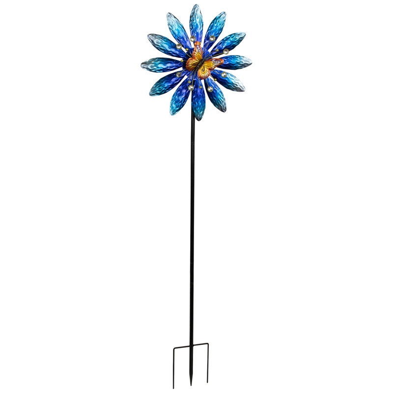 Piquet de jardin fleur avec papillon