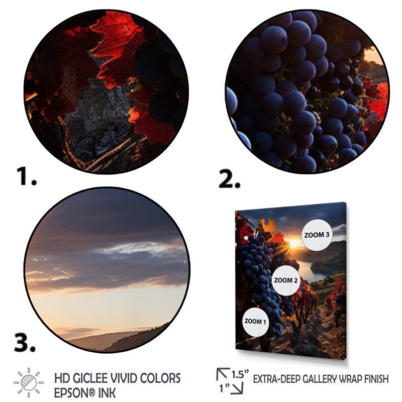 Scenic Vivid Vineyard I - Farmhouse Wall Decor, H 32 po x l 16 po x P 1 po, Cadre naturel flottant