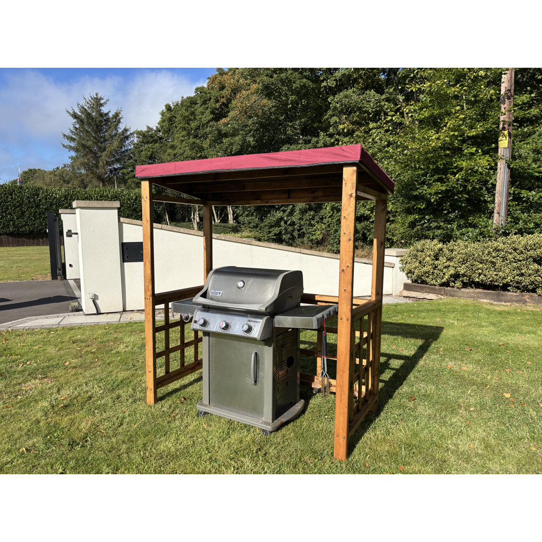 Wine 1.7 x 1m Solid Wood BBQ Gazebo