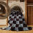 Machine Washable Checkered Brown Area Rug-1710214904