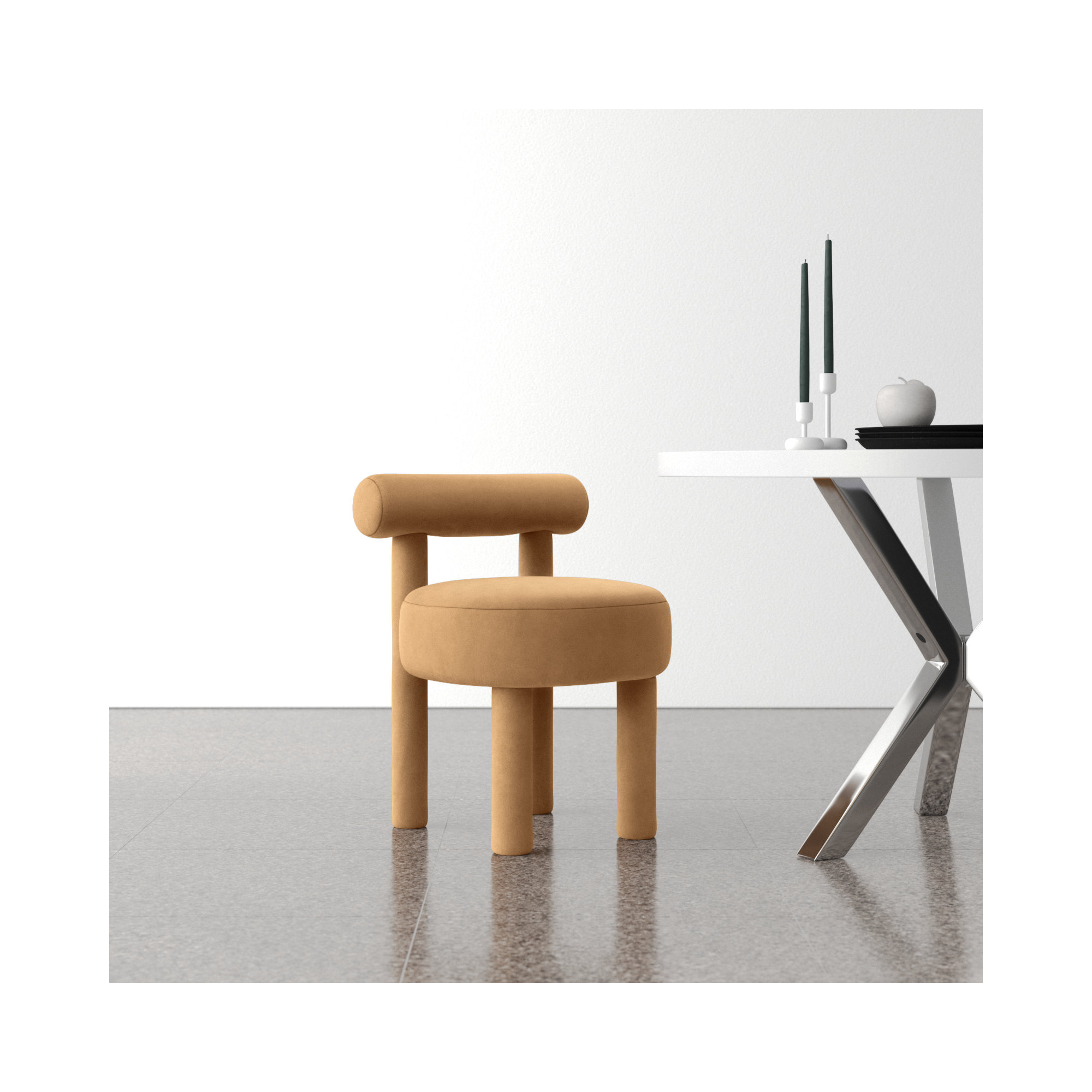 Cecilia Velvet Dining Chair, Brown Velvet