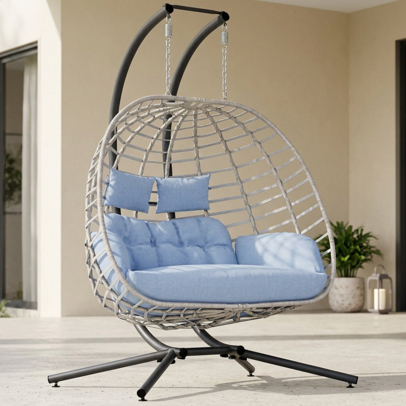 Balancelle pour œufs avec support pour 2 personnes, capacité de 650 lb Ecolistro, Bleu pâle