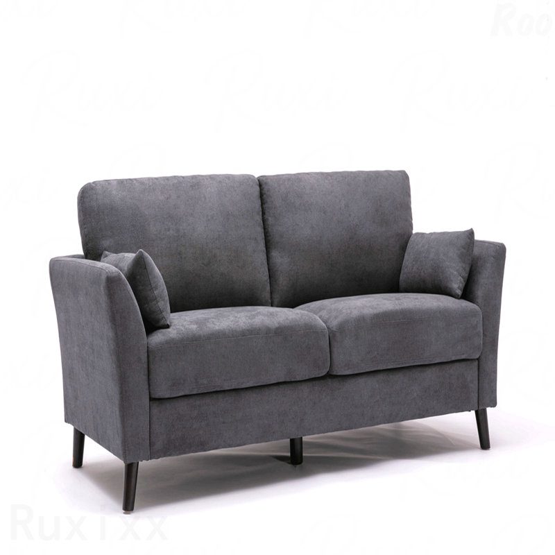 Canapé 77 po en tissu tissé gris, Gris