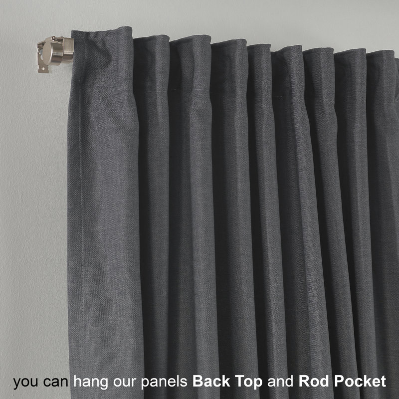 Extra Wide & Extra Long Custom Made Decorative Single Panel, Anthracite, 100" W x 144" L
