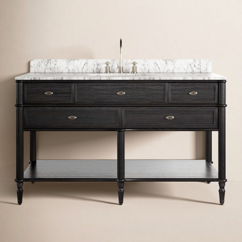Abidemi Mulry Single Wide Vanity, Satin Black Veneer