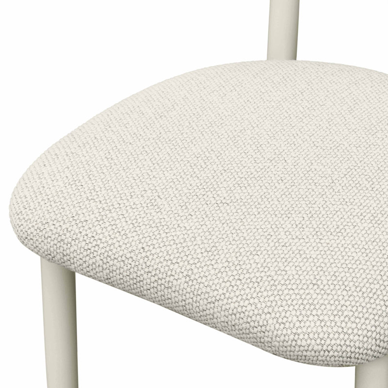 Chaise d'appoint d'extérieur texturée Snyder Enfield, Crème, crème