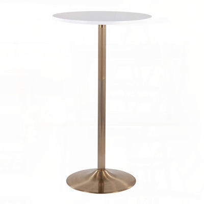 Adjustable Dining or Bar Table –  Metal Base with White Wood Top
