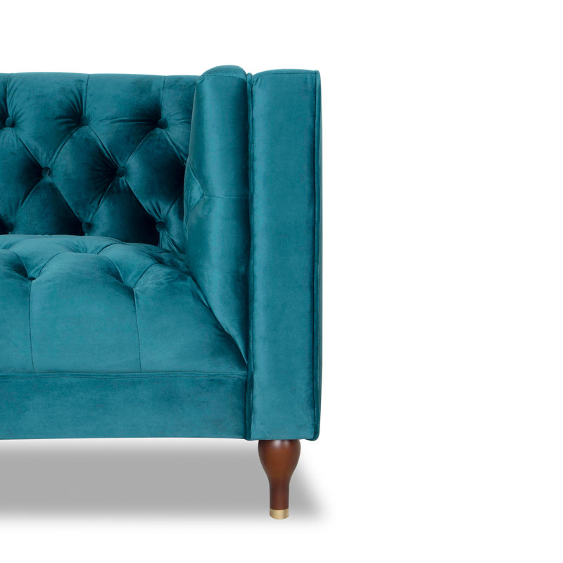 Brette Velvet Armchair, Green Velvet, 29" H x 41" W x 26" D