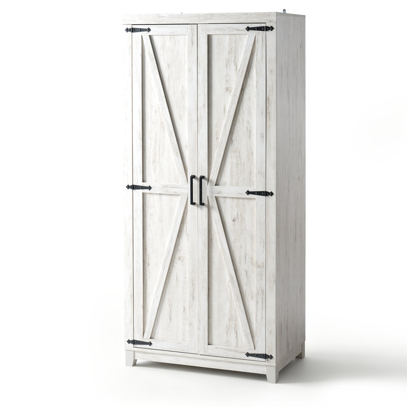 Armoire en bois manufacturé Chiara, Bouleau blanc