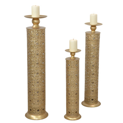3-piece Metal Candle Holder Set