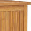 Grande boîte de rangement de patio en bois pour l'extérieur, boîte de terrasse en teck massif avec doublure imperméable et banc