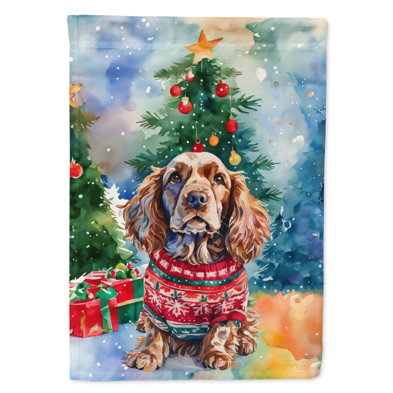 Polyester double face Noël, H 15,5 po x l 11,25 po