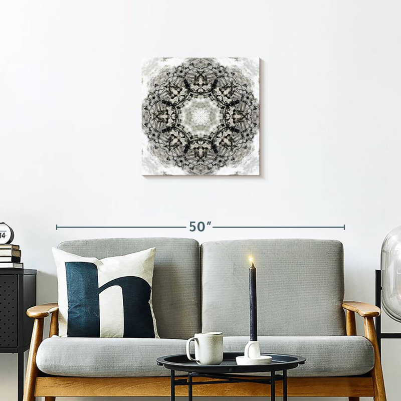 Black White Kaleidoscope II, 20" H x 20" W