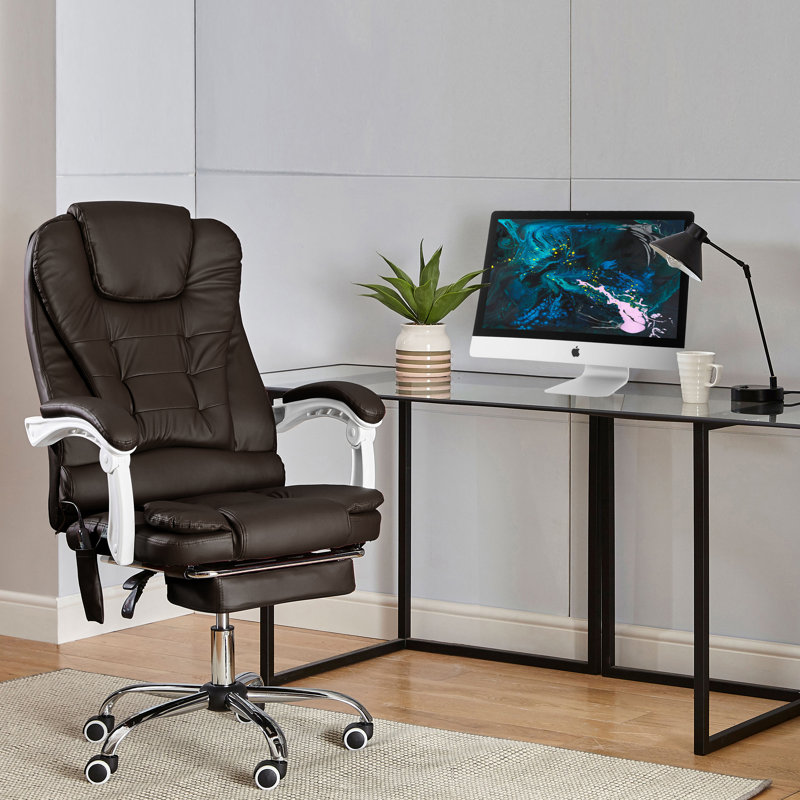 Gaming Recliner Massage Executive Chair, Brown