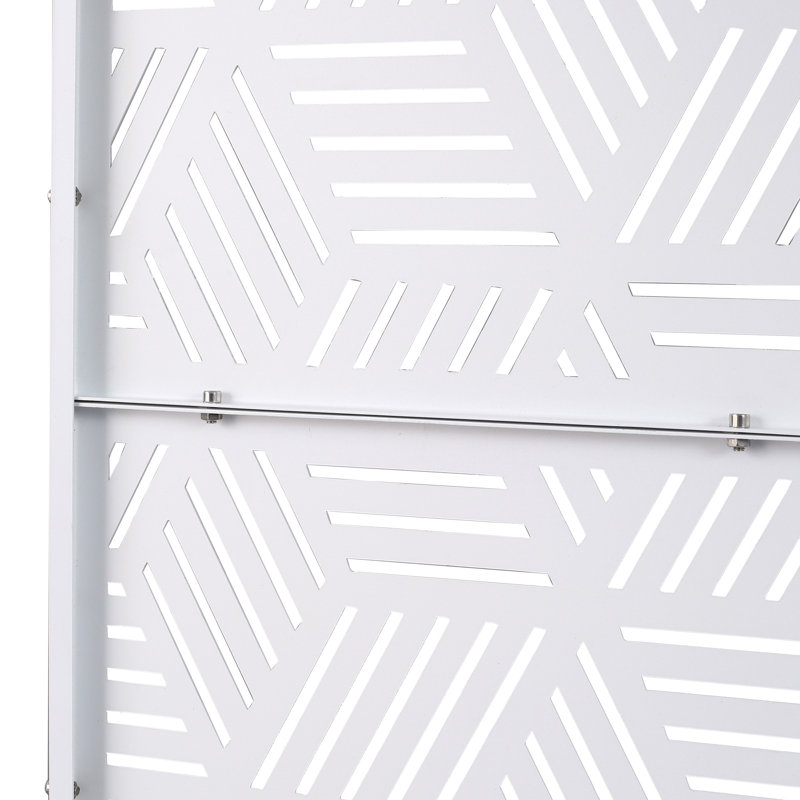 Paravent autoportant en acier 76 po, Blanc