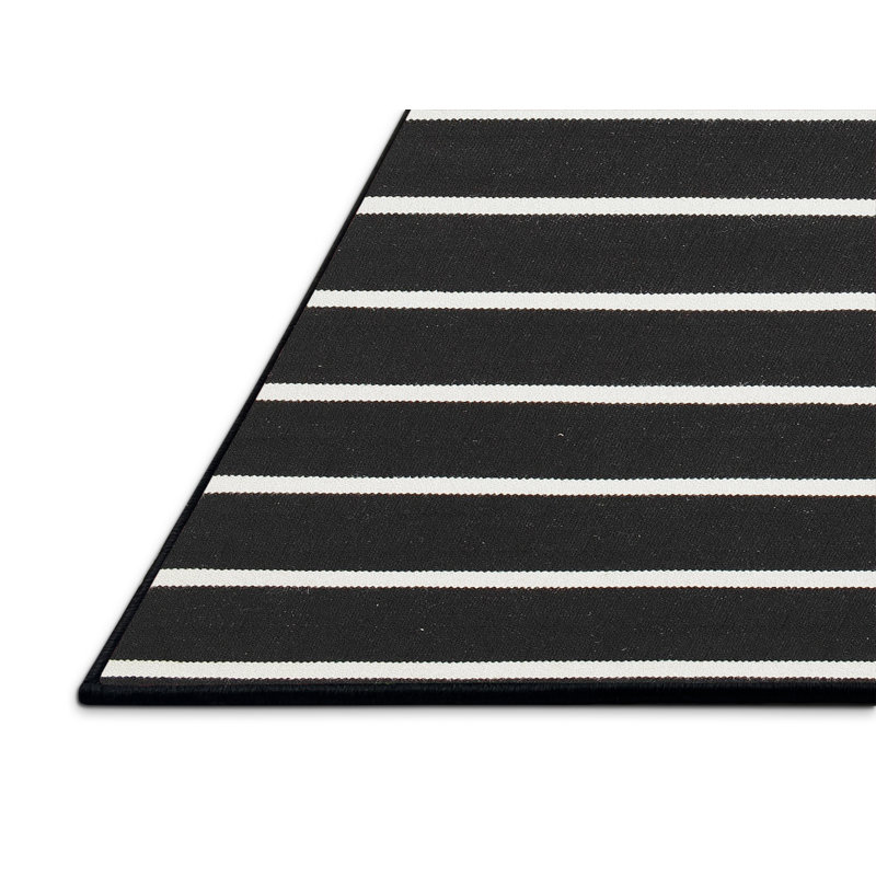 Tapis contemporain noir / beige, Rectangle 5 pi x 7 pi