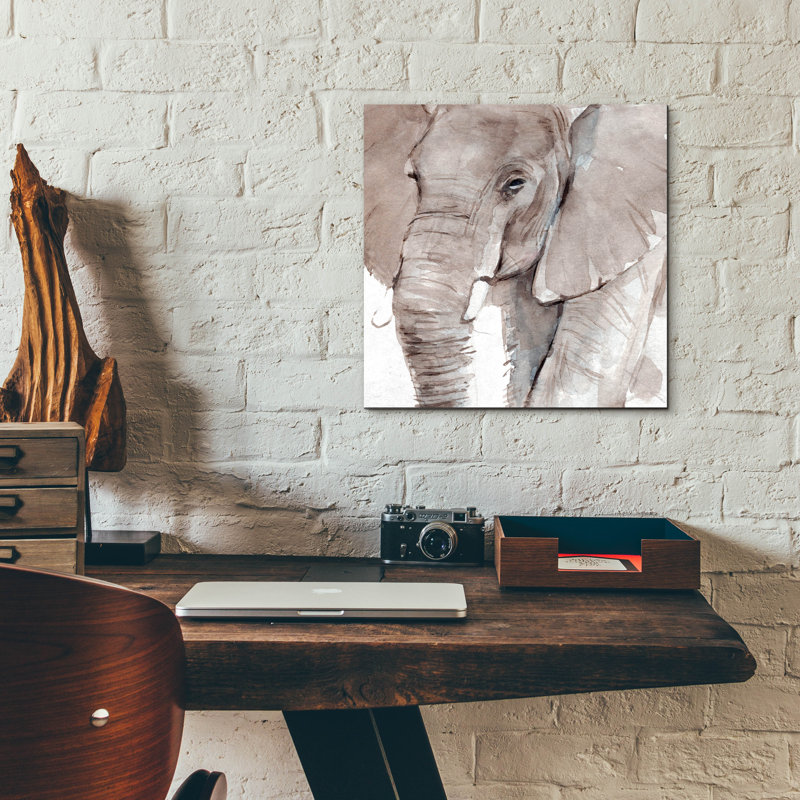  «Elephant Grooves 1» par Annie Warren, art mural en verre acrylique, 12 po x 12 po