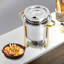 4.2Qt Modern Freestanding Stainless Steel Round Soup Warmer Chafing Dish With Pot Lid and Fuel Holder