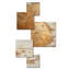 Peinture abstraite or et blanc Spiral II - ensemble d'art mural carré abstrait spirales de 5