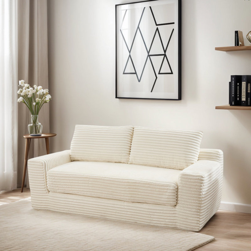 70.8'' Upholstered Sleeper Sofa, Beige
