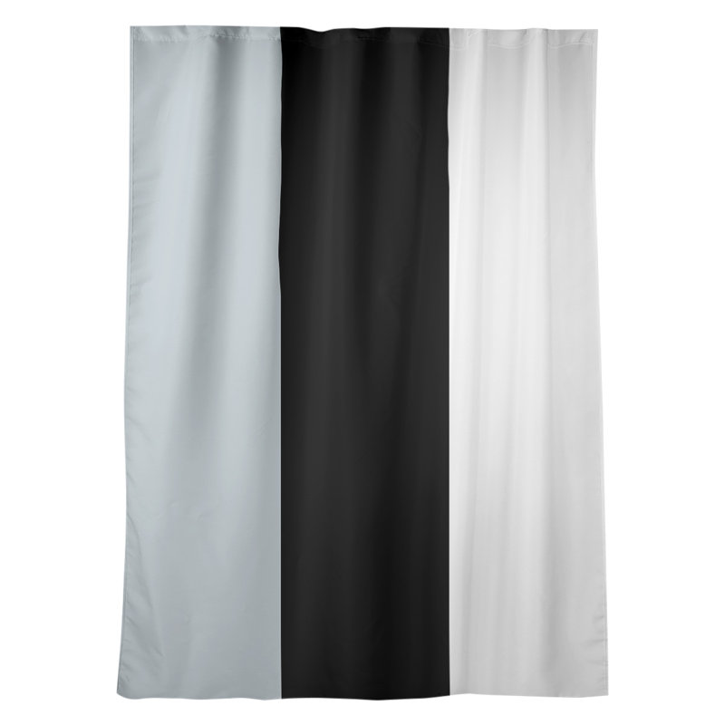 New York Big Curtain, Silver/Black/White, 53" W x 87" L