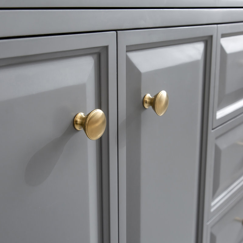 Palace 72'' W Double Vanity, Cashmere Gray, Satin Brass