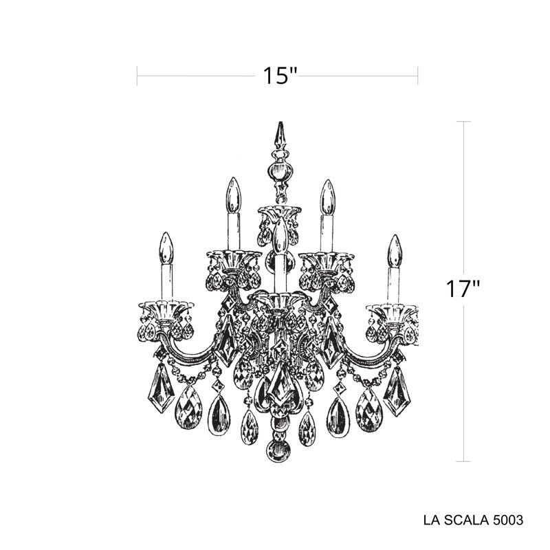 La Scala 5 - Light Candle Wall Light, French Gold, Heritage Clear