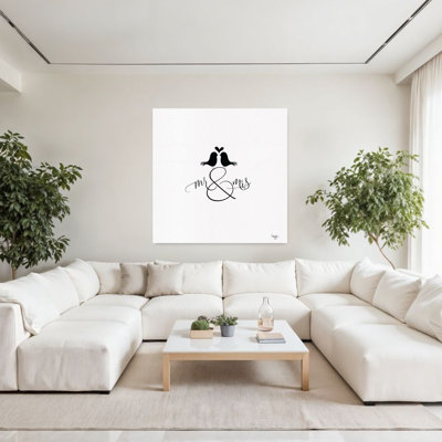 Mr. Mrs. Love Birds II Contemporary Bird Wall Art Print