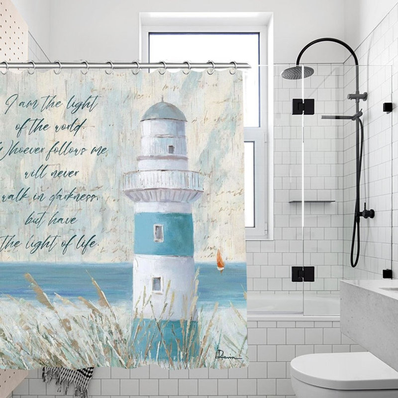 Rideaux de douche Coastal Lighthouse, 71 po x 71 po